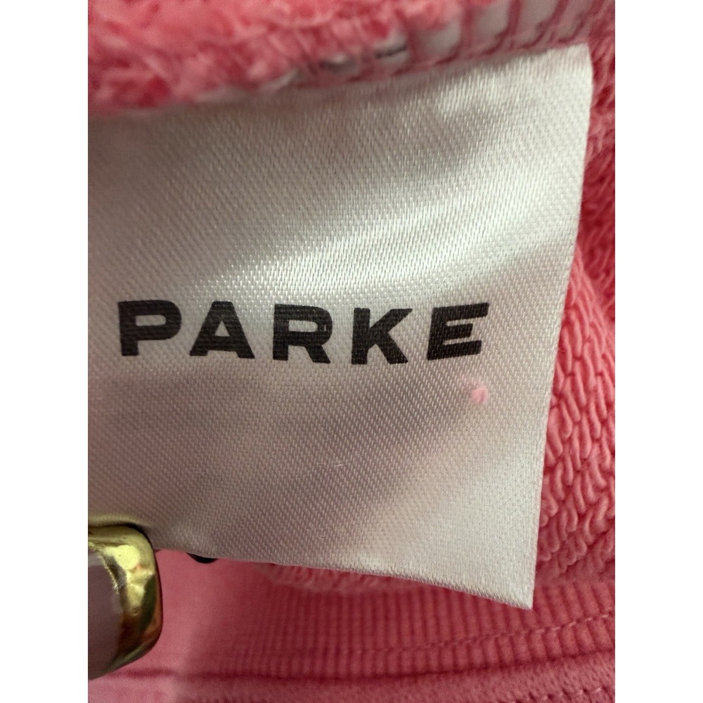 PARKE Varsity Mockneck Heritage Sweatshirt Bloom Sunset Floral Pink Size S/M - Picture 14 of 14